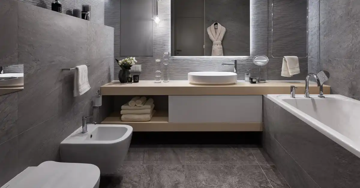 Smart bathroom with LED mirror – bathroom remodeling 2025