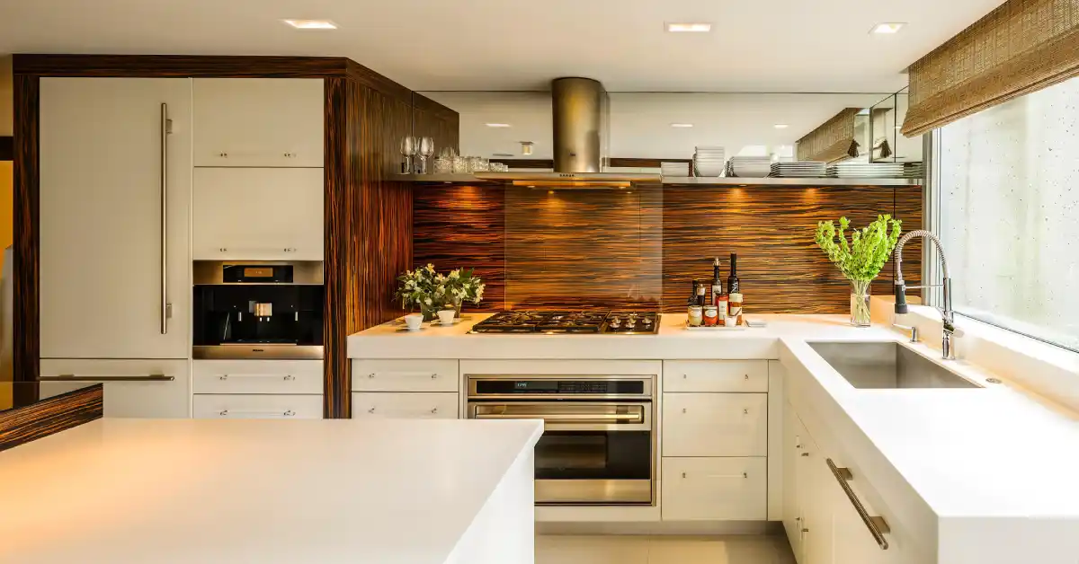 Eco-friendly kitchen with bamboo cabinets and recycled countertops – kitchen remodeling 2025